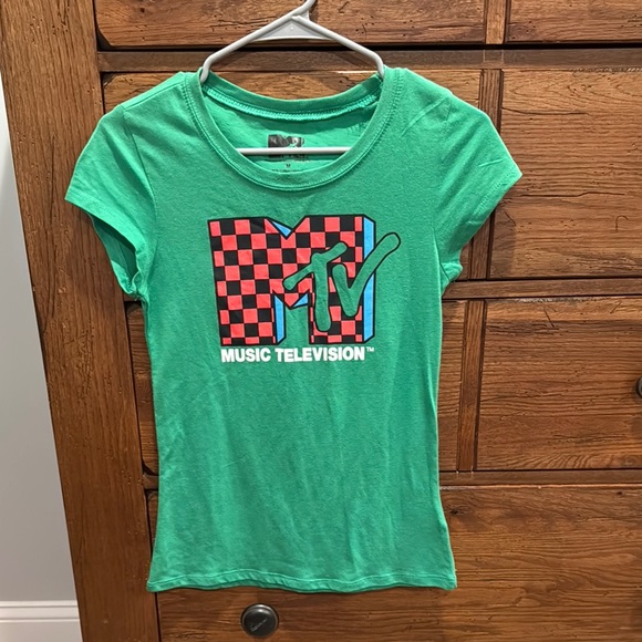 MTV Tops - Women’s MTV music television checkered logo shirt graphic t size medium